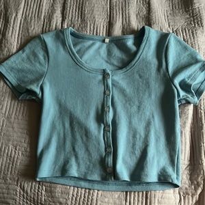 Buttoned-Down Crop Top